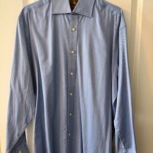Taylor Byrd button down Comfort Shirts Blue Long Sleeve Shirt, Size M